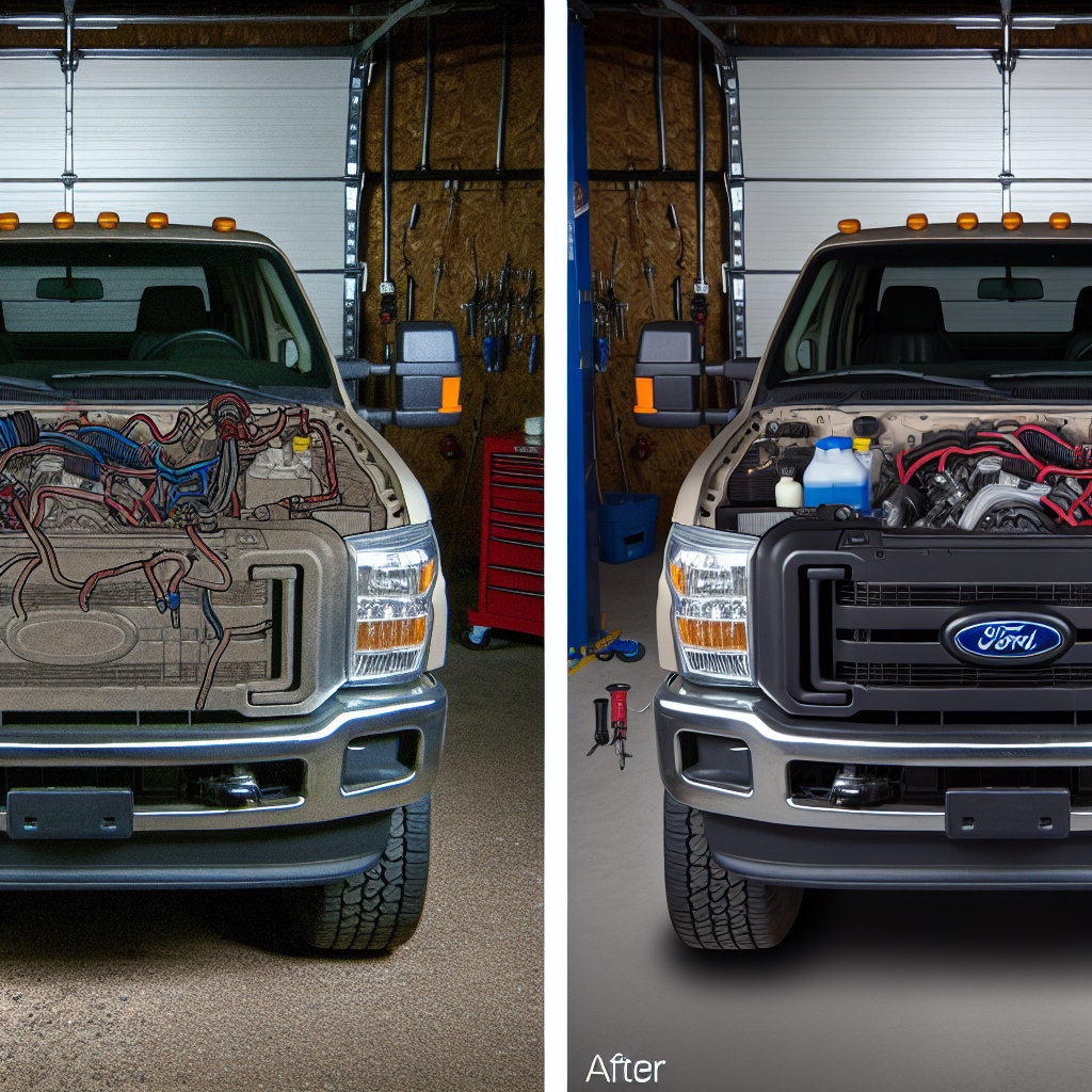 Before and After AC Removal from a Ford F250