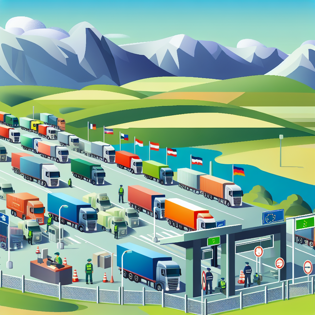 Cross-border trucking illustration