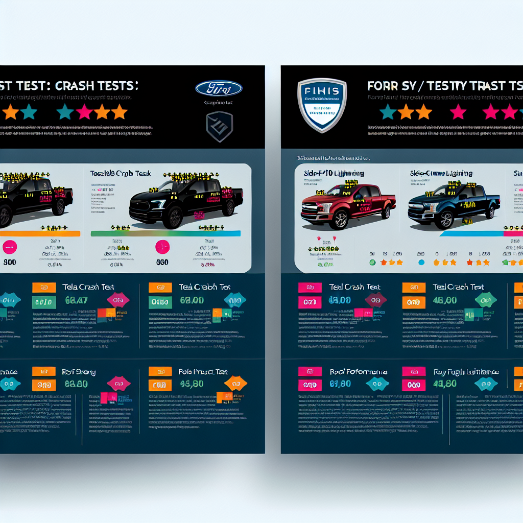 Infographic on Crash Test Results for Tesla Cybertruck and Ford F-150 Lightning