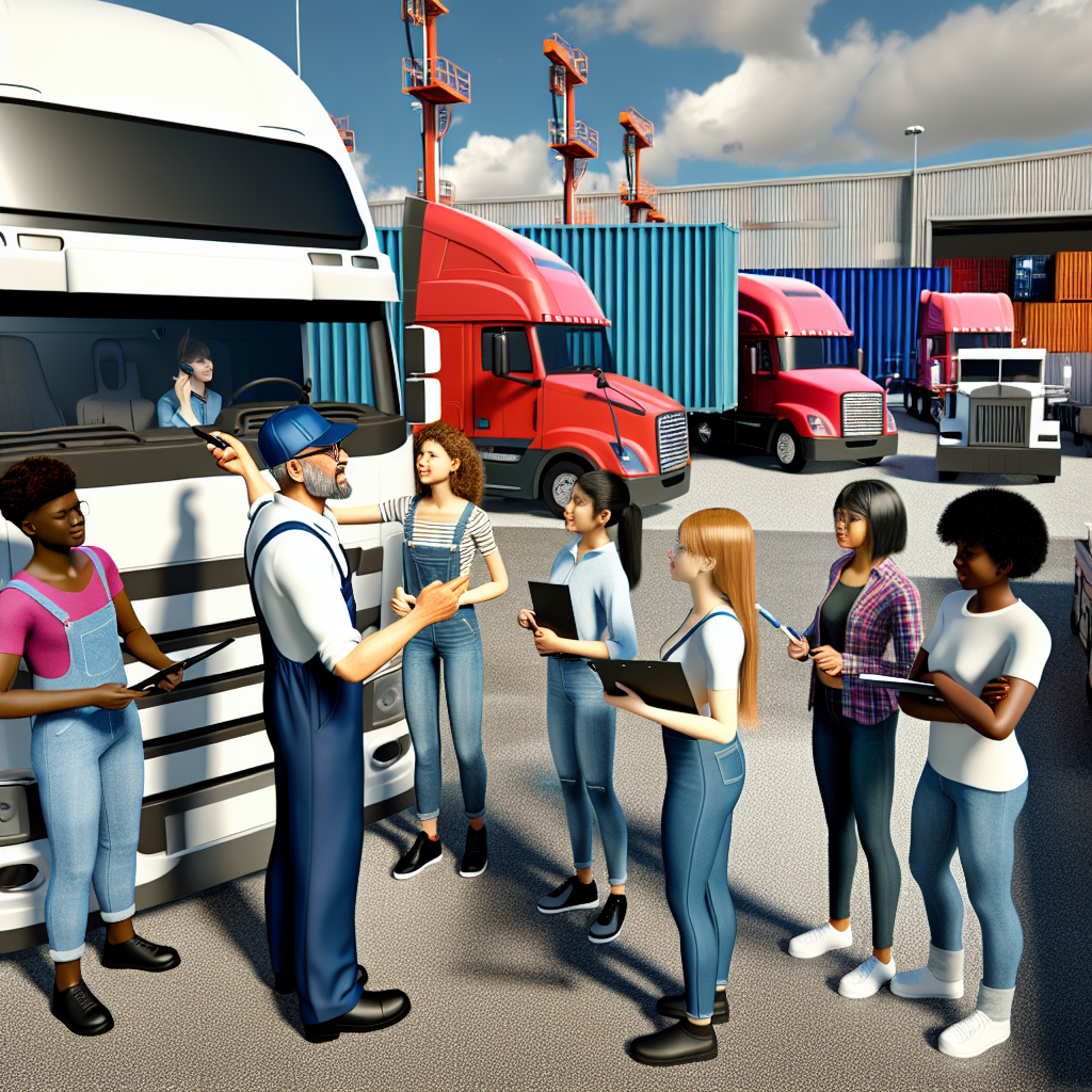 Students Engaging with Truck Operator