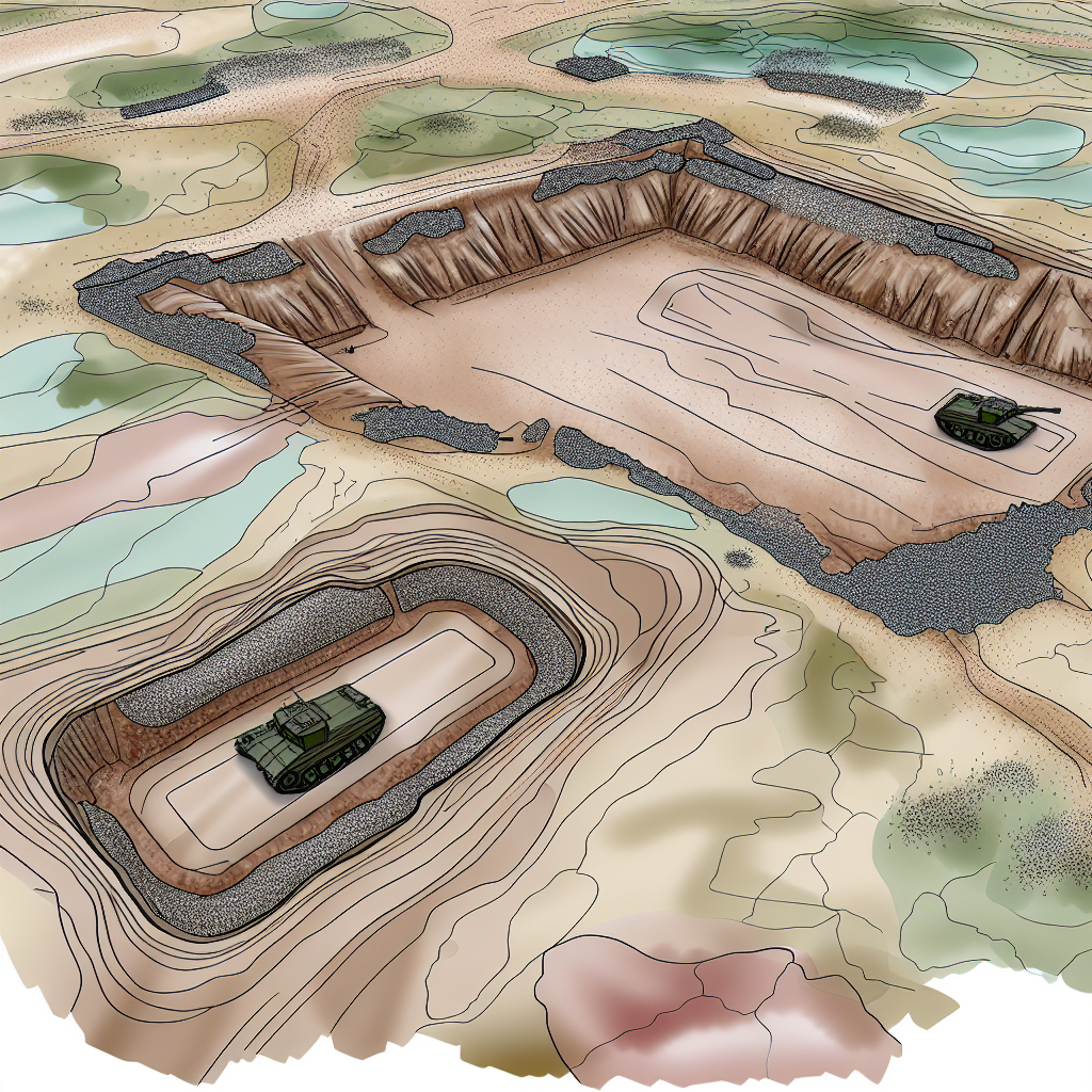 Tank Trap Area for Testing Military Trucks