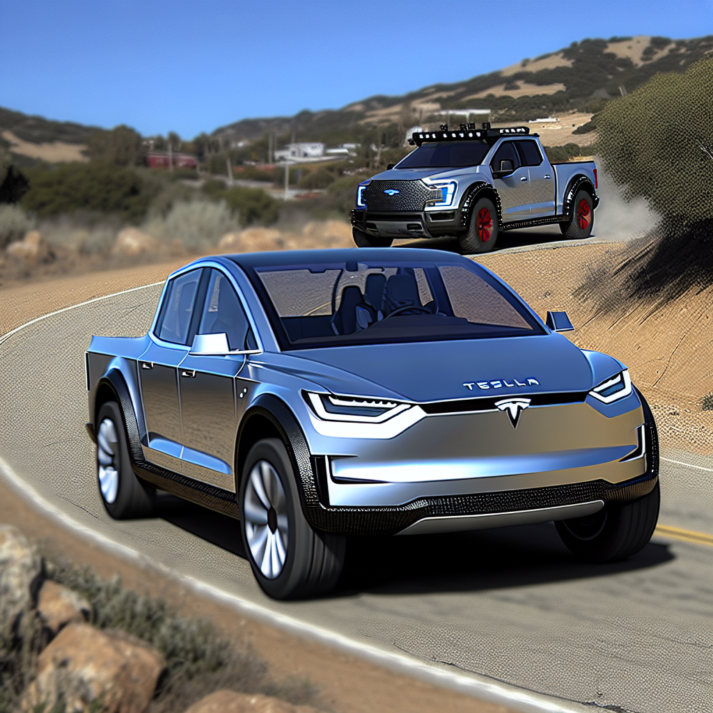 Tesla Cybertruck and Ford F-150 Lightning in action