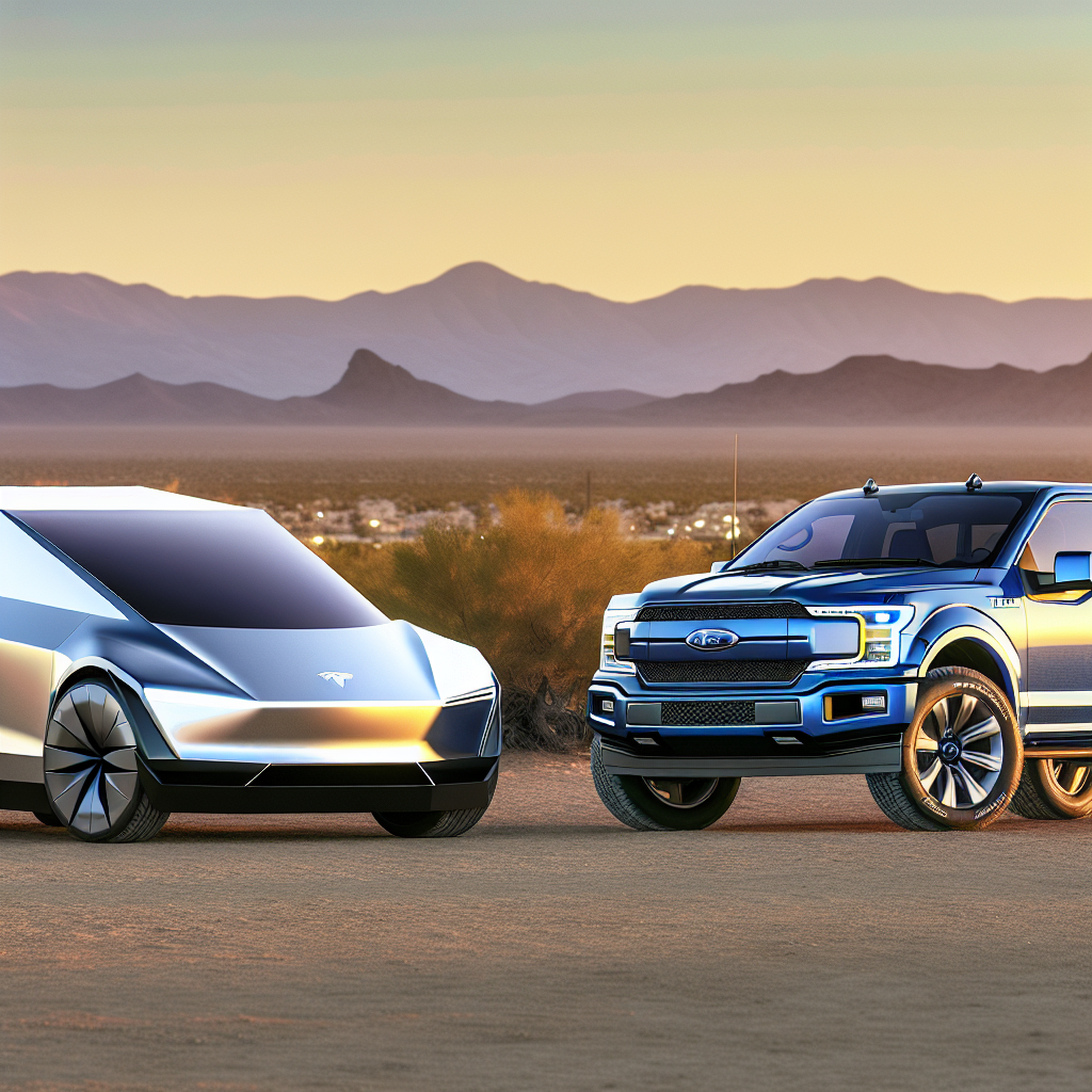 Tesla Cybertruck and Ford F-150 Lightning