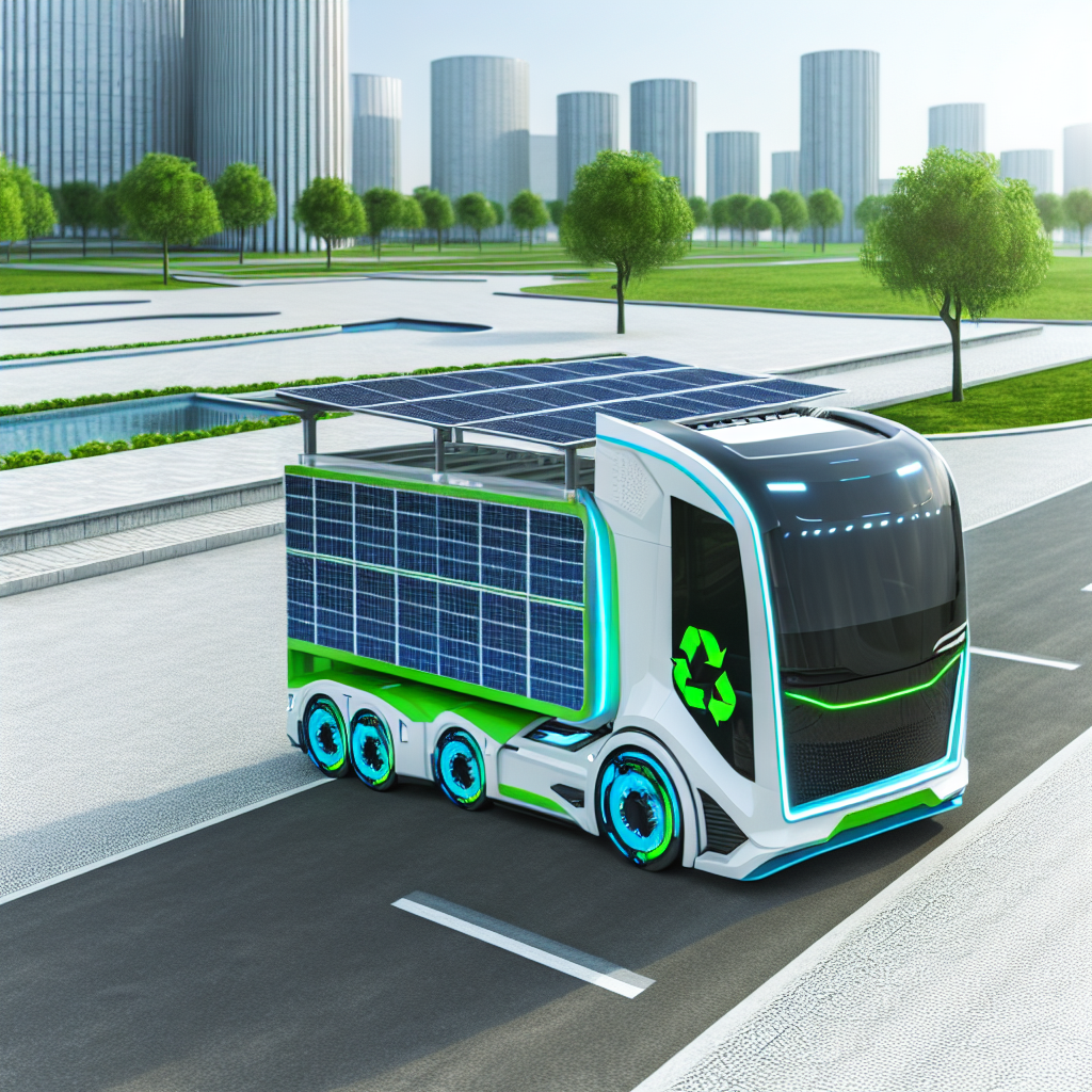 A visually appealing representation of a zero-emission truck emphasizing environmental sustainability