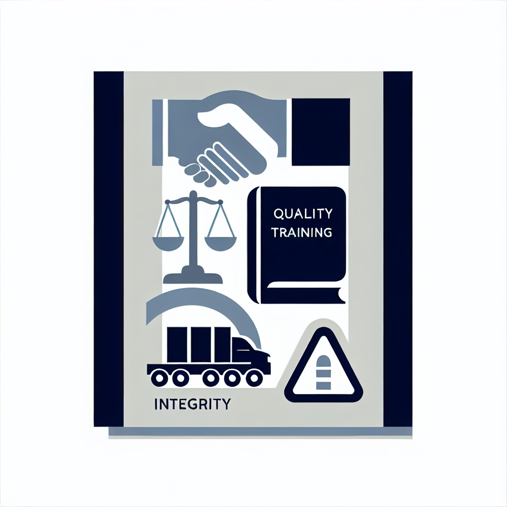 A simple graphic illustrating the ethical standards in truck driver training.