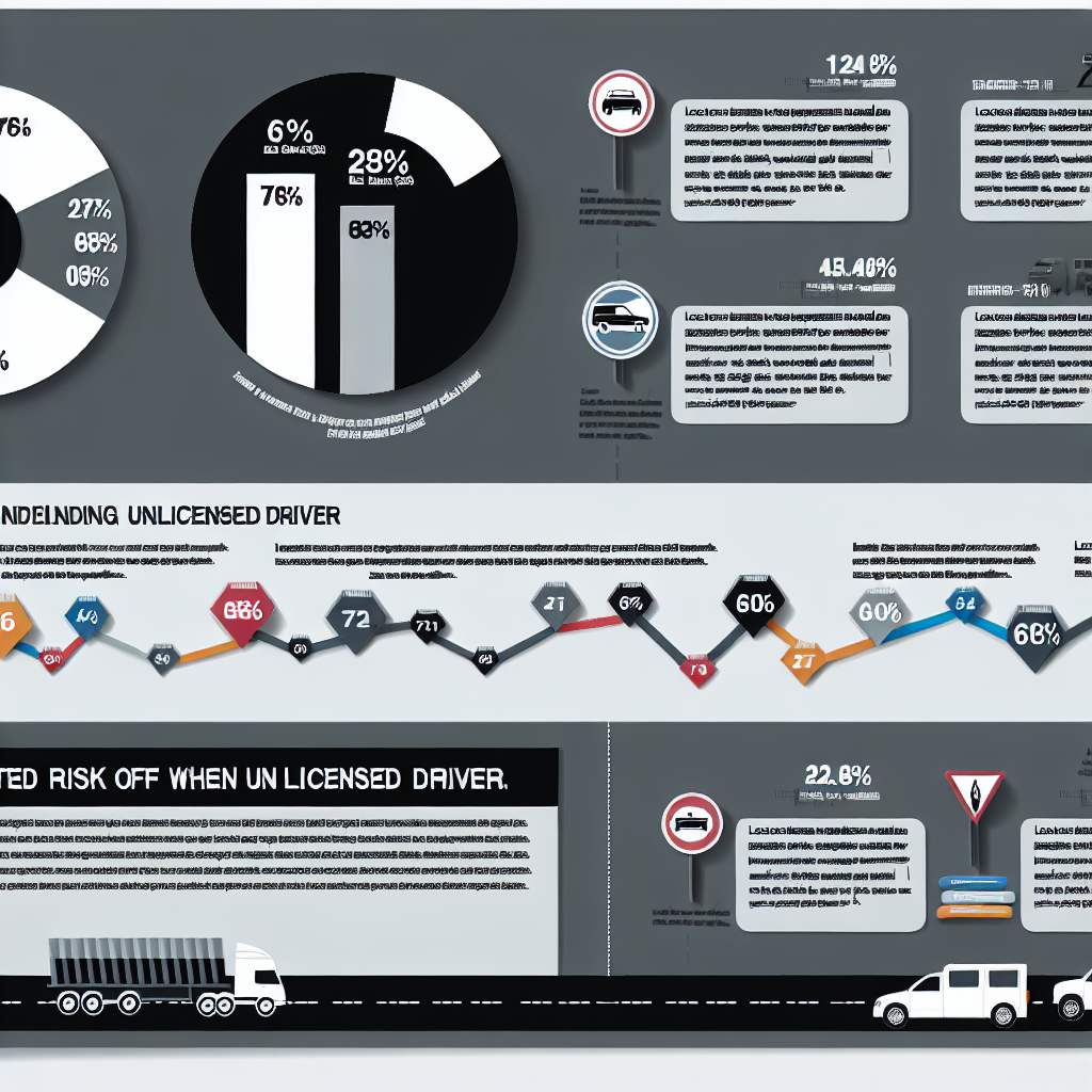 A visual representation showing statistics related to accident rates involving unlicensed drivers.