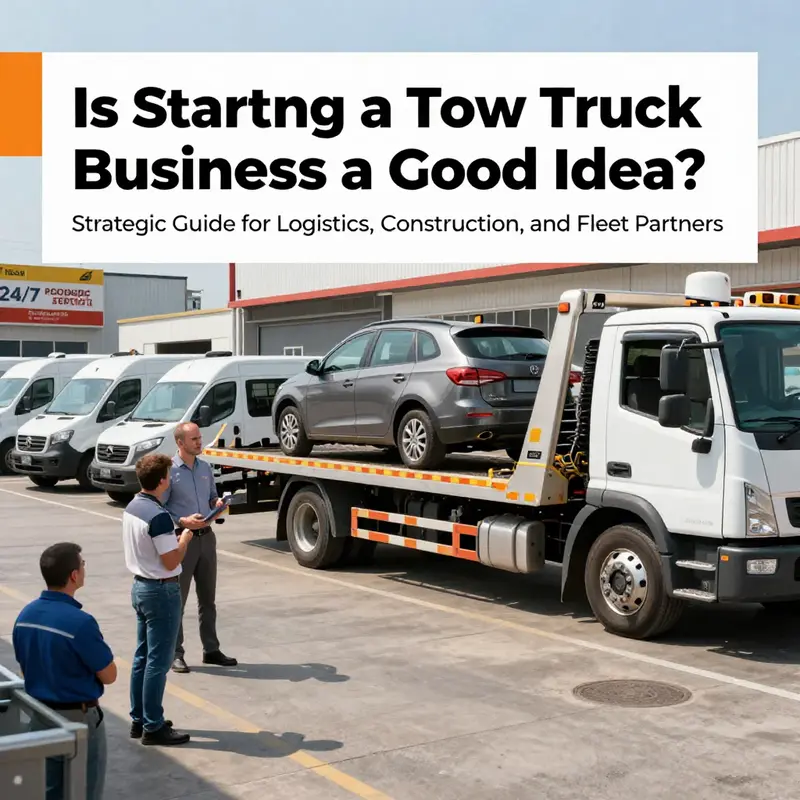 Tow truck engagement at a logistics hub highlights demand and niche opportunities for fleet partnerships.