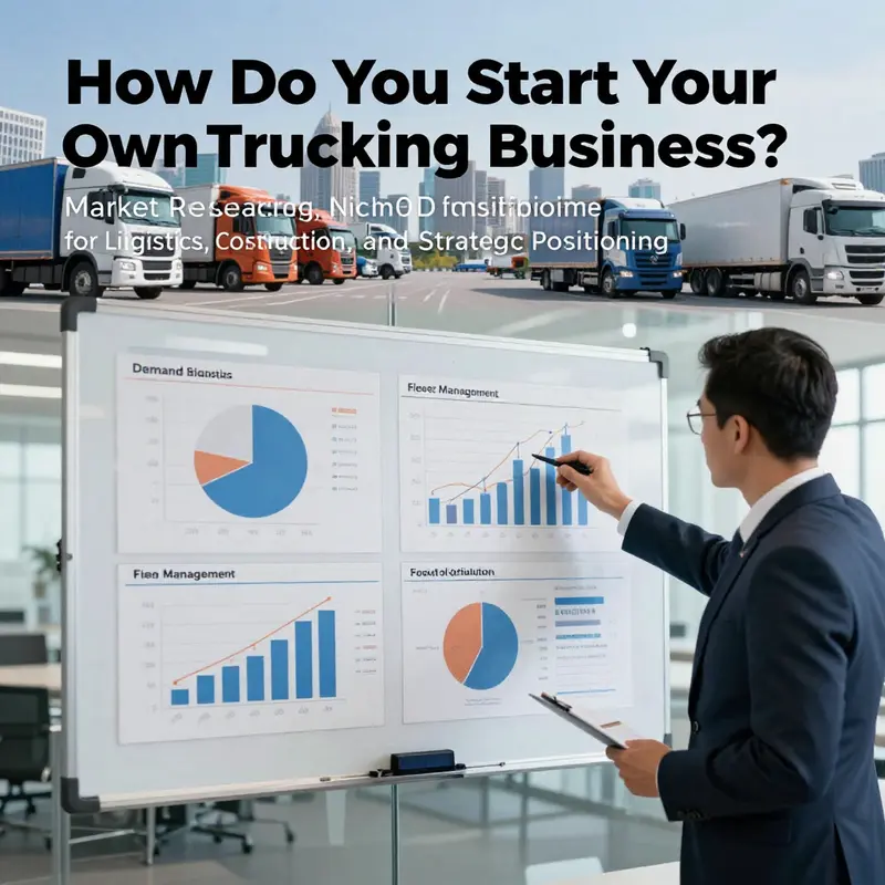 Strategic market analysis informs niche selection and positioning for a new trucking venture targeting logistics, construction, fleet management, and food distribution.