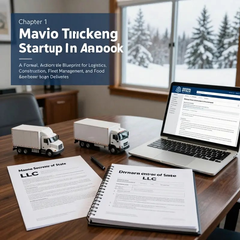 Chapter 1 focuses on selecting an entity type (LLC) and registering the business in Maine.