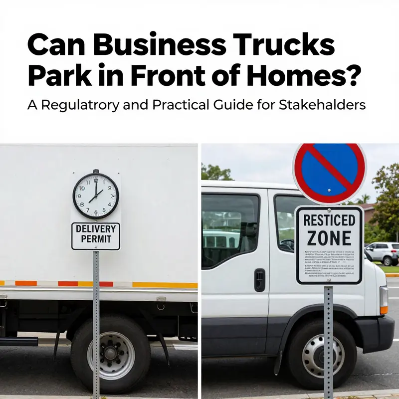 Illustrates the necessity of homeowner consent and respect for private-property rights when a business truck considers parking in front of a home.