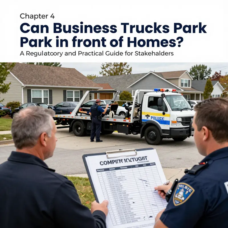 Illustrates the necessity of homeowner consent and respect for private-property rights when a business truck considers parking in front of a home.