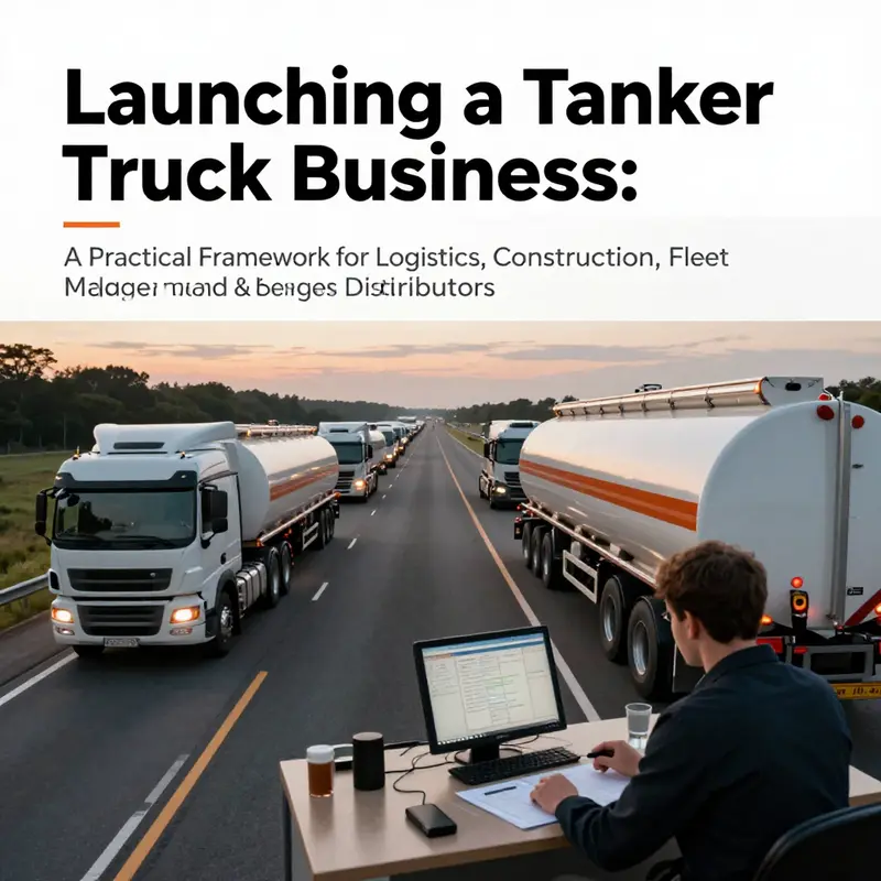 Sunrise highway scene with tanker trucks and a dispatcher planning routes.