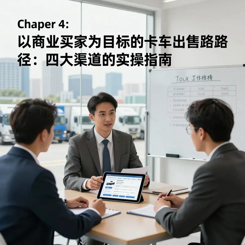 经销商现场评估与快速过户准备,体现以商务为导向的卡车出售流程