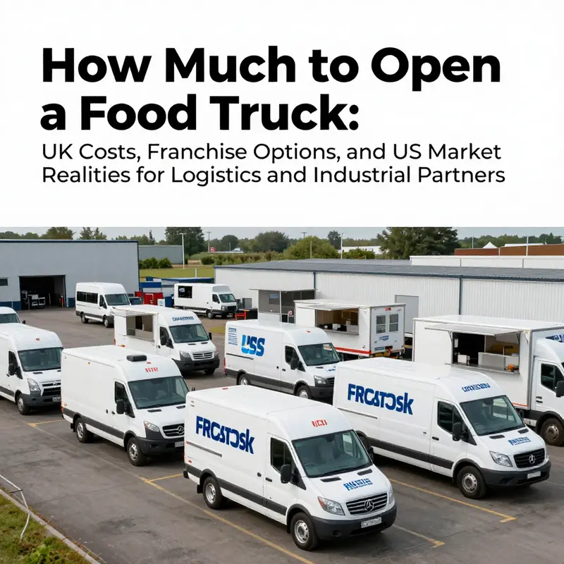 Cover image featuring multiple branded food trucks in a logistics environment.