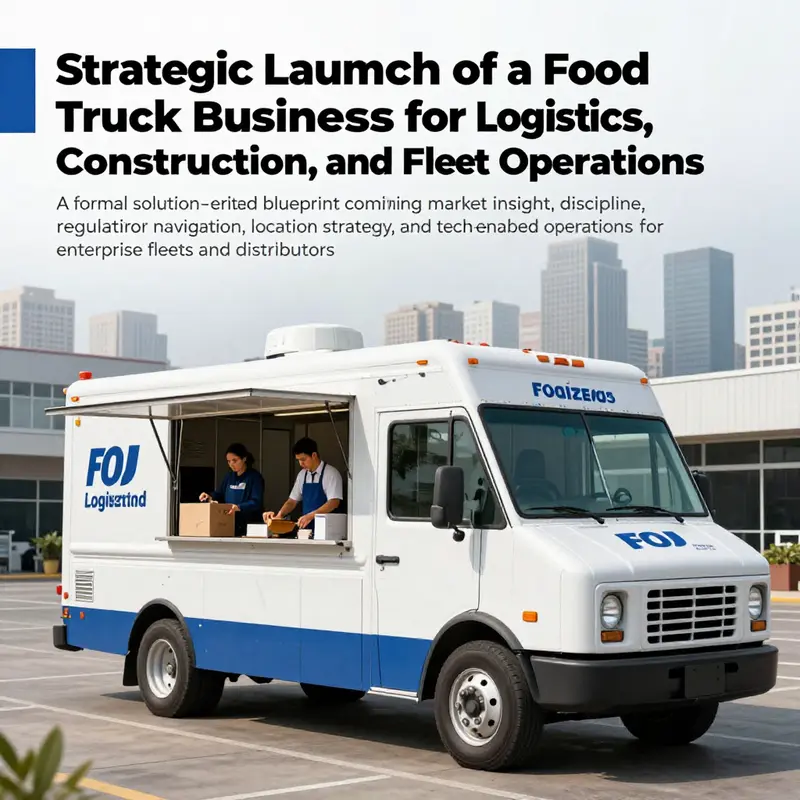 A food truck at a logistics hub ready to serve employees and clients.