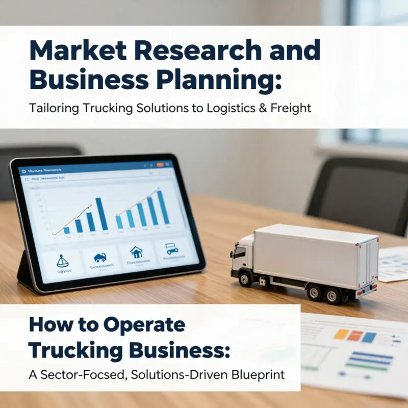 Market research and business planning visuals guiding sector-focused trucking operations.