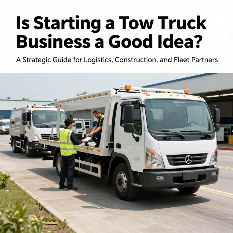 A fleet of tow trucks at a distribution hub, symbolizing preparedness and partnership for fleet customers.