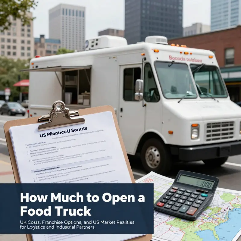 UK startup food truck with core equipment and startup cost allocations.