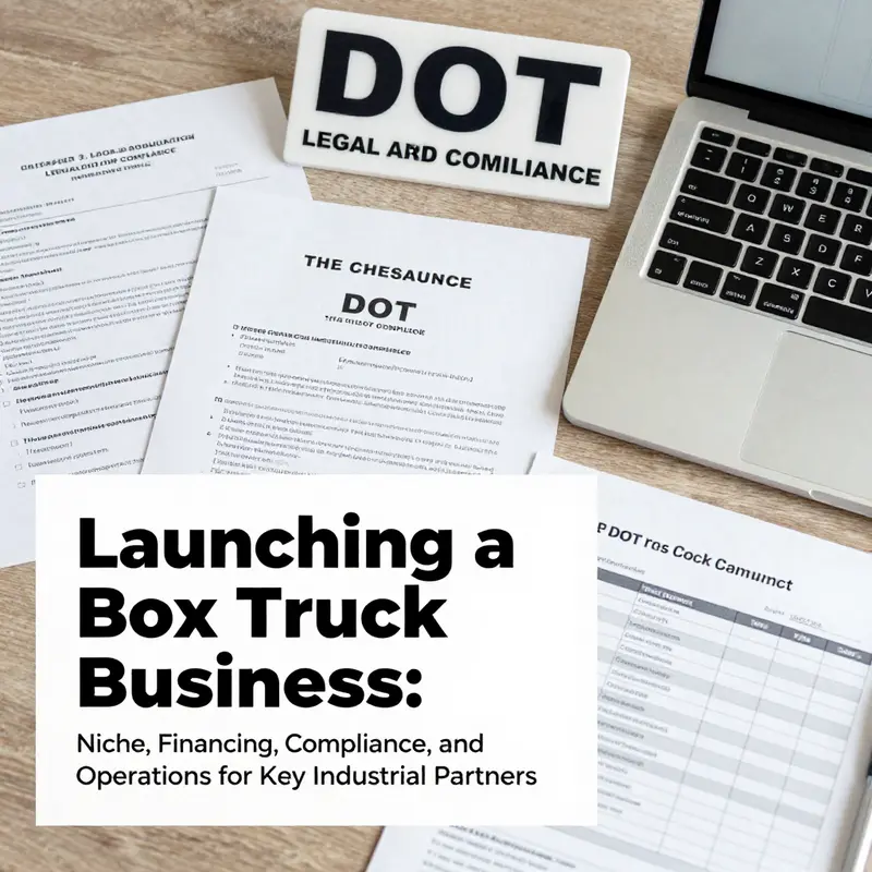 Chapter 1 imagery illustrating market research and niche identification for a box truck startup targeting key sectors.