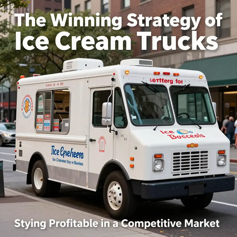 A charming vintage ice cream truck captivating visitors with its nostalgic branding.