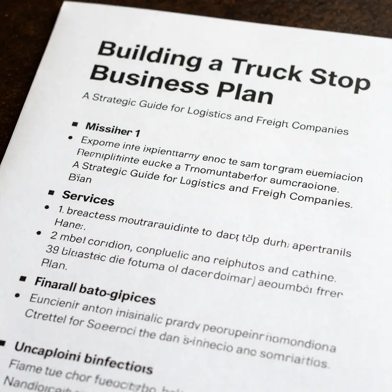 An overview highlighting key aspects of a truck stop business plan.