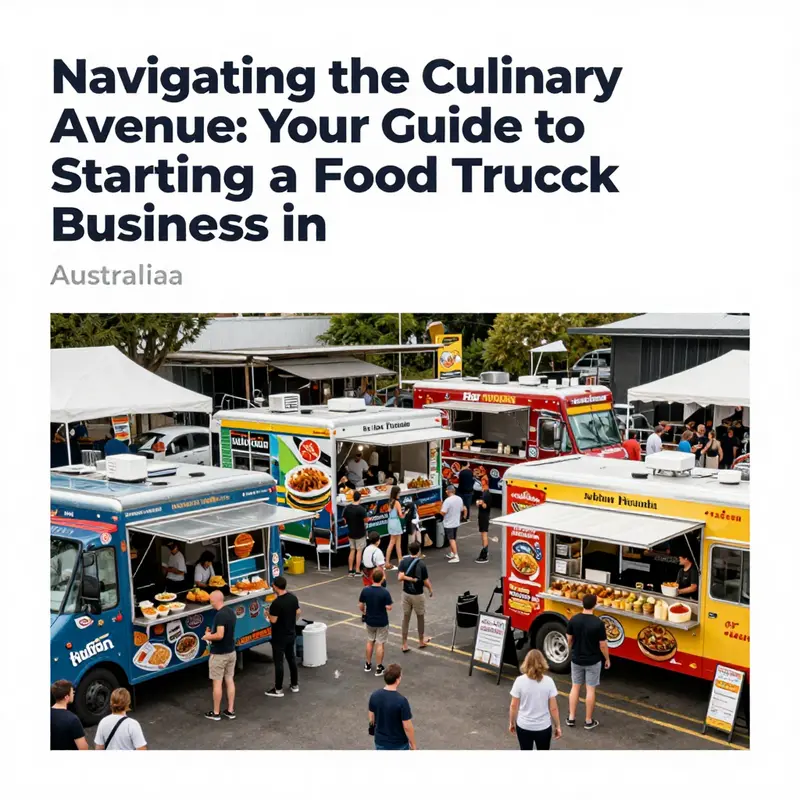 Outdoor food truck festival with various trucks and excited patrons.