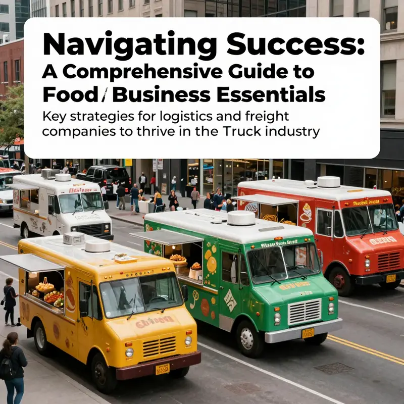 A bustling urban scene with various food trucks serving customers, capturing the essence of modern street food culture.