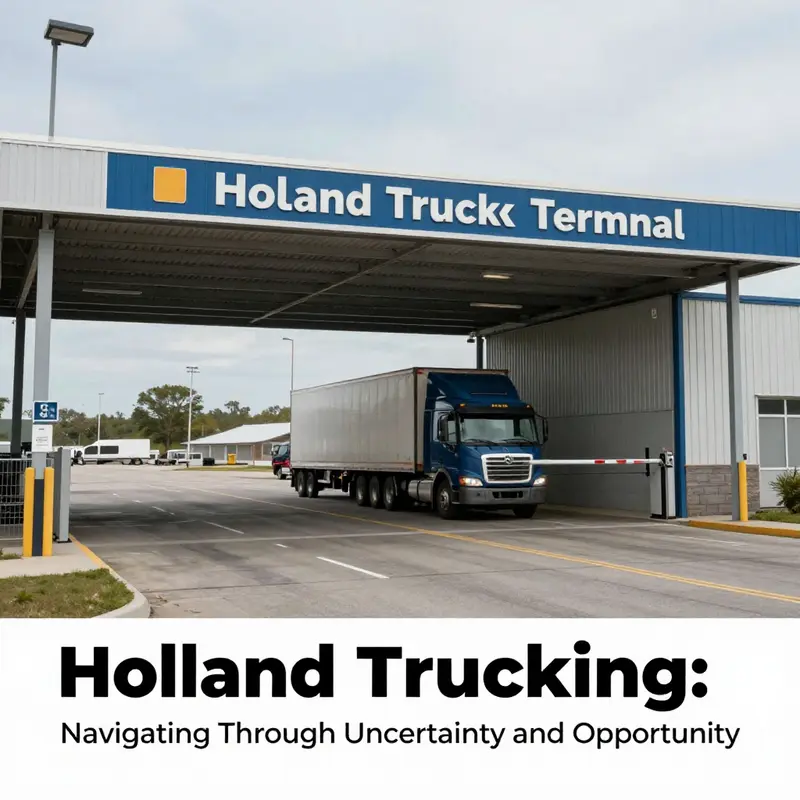 The abandoned Holland Trucking terminal, reflecting the impact of parent company bankruptcy.