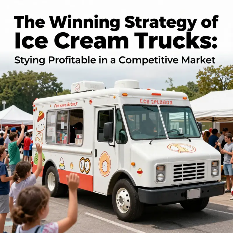 A charming vintage ice cream truck captivating visitors with its nostalgic branding.