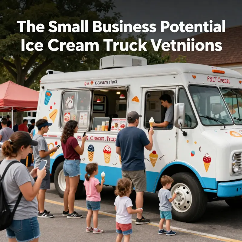 An ice cream truck business exemplifying the small business model in a vibrant community setting.