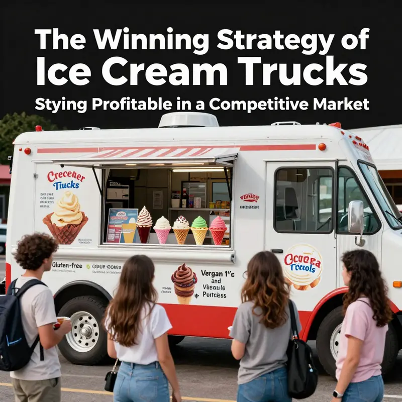 A charming vintage ice cream truck captivating visitors with its nostalgic branding.