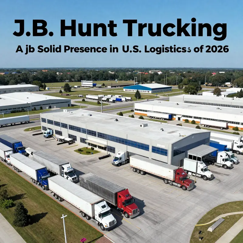 J.B. Hunt headquarters and active trucking fleet in Arkansas.