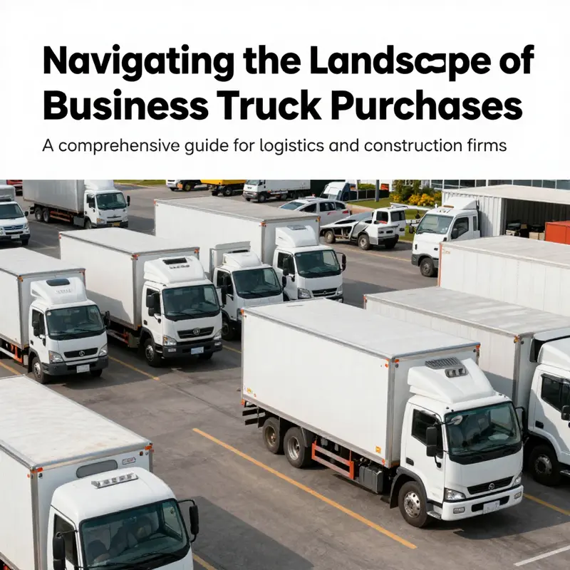 A busy logistics hub with a variety of business trucks, including electric and specialized models.