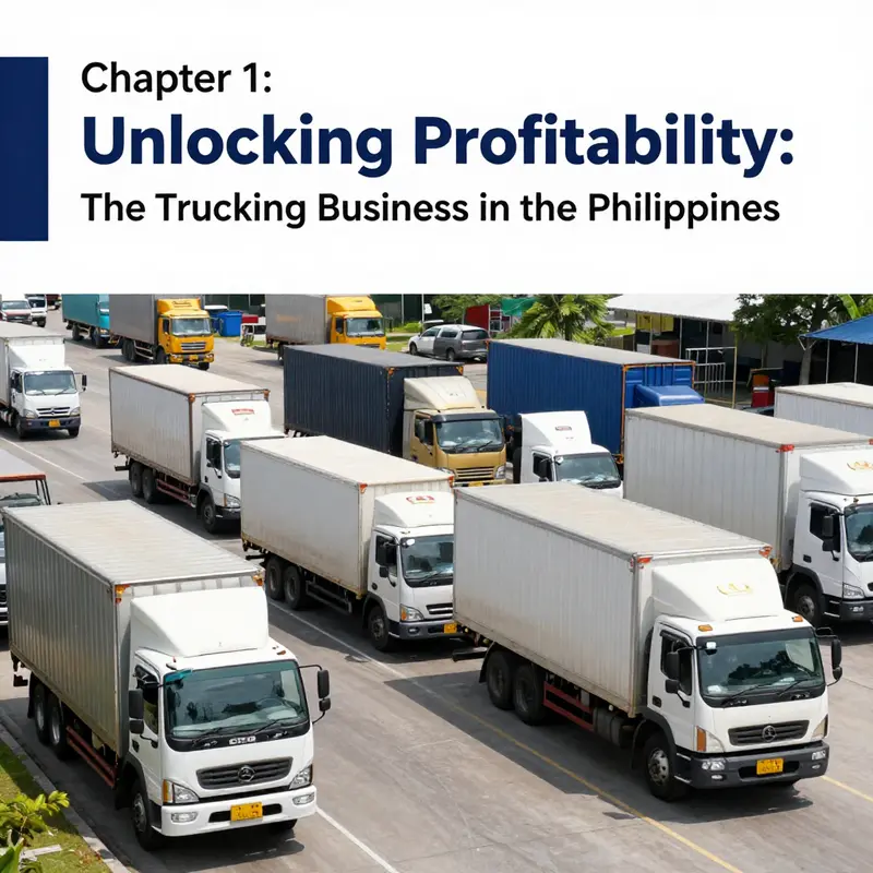 A busy truck yard in the Philippines illustrating the economic activity associated with the trucking industry.