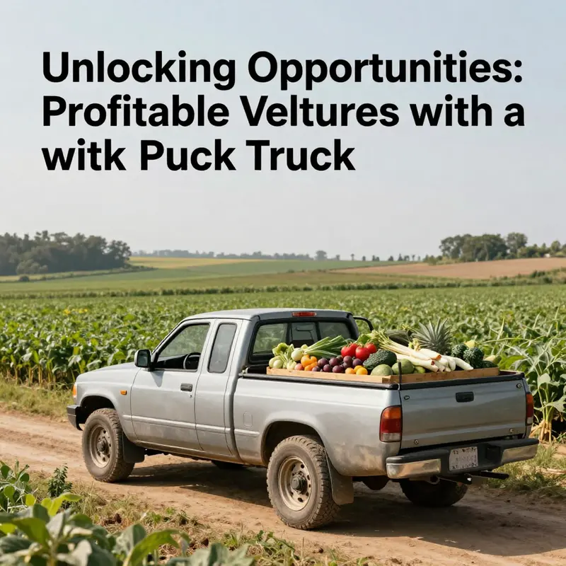 A pickup truck facilitating last-mile delivery in a bustling urban environment.