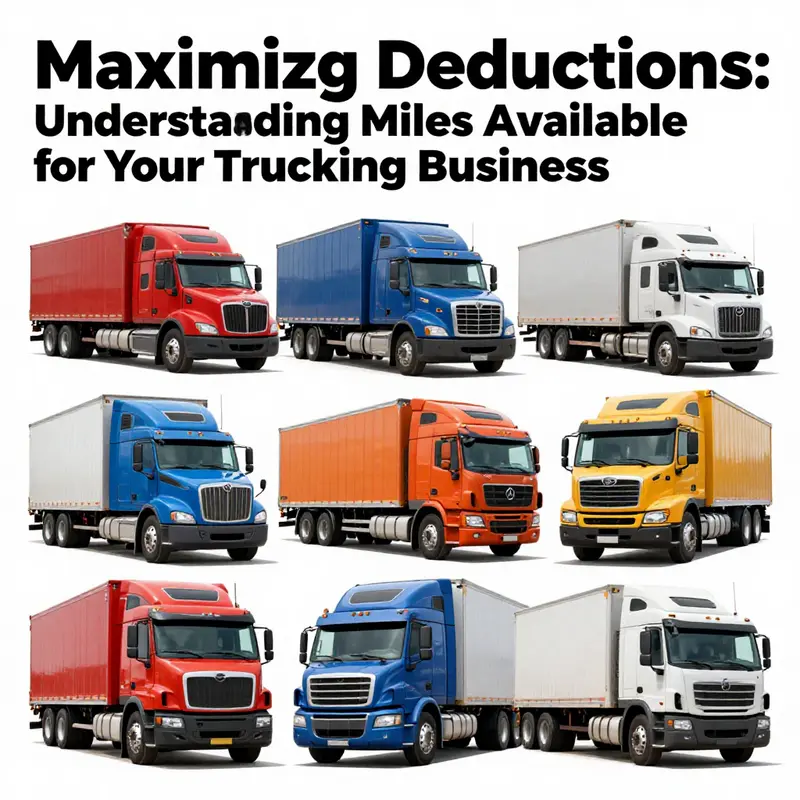 Various types of trucks used in different sectors of the trucking business, reflecting the deductions available for miles driven.