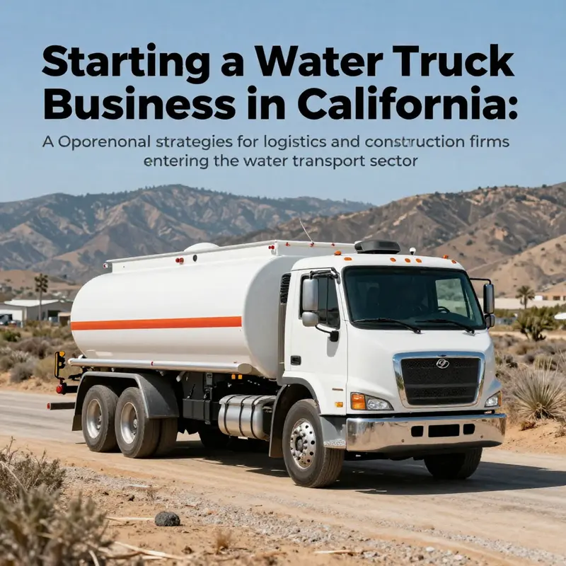 A water truck in a scenic California environment, emphasizing water delivery in various industry scenarios.