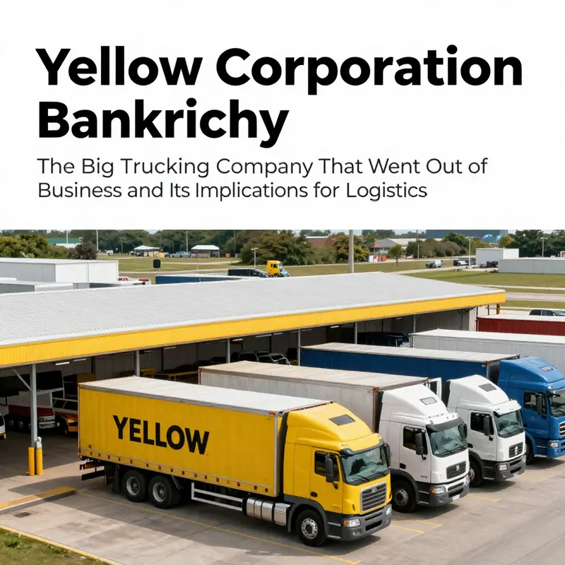 A split-view cover image showing a closed Yellow facility adjacent to an active modern trucking fleet, illustrating industry transition.