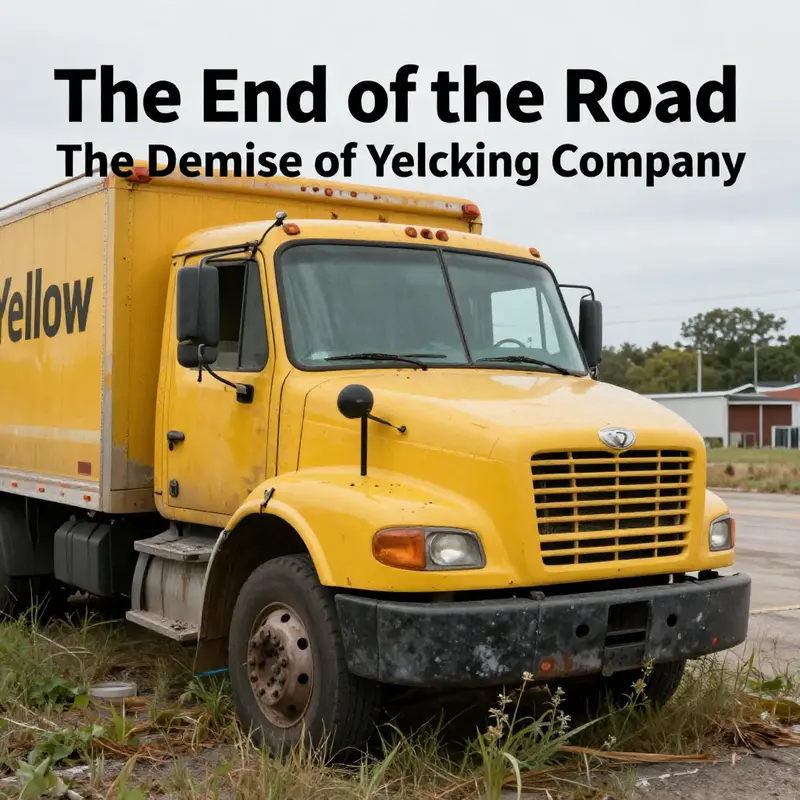 An abandoned Yellow Trucking Company truck, illustrating the cessation of its operations.