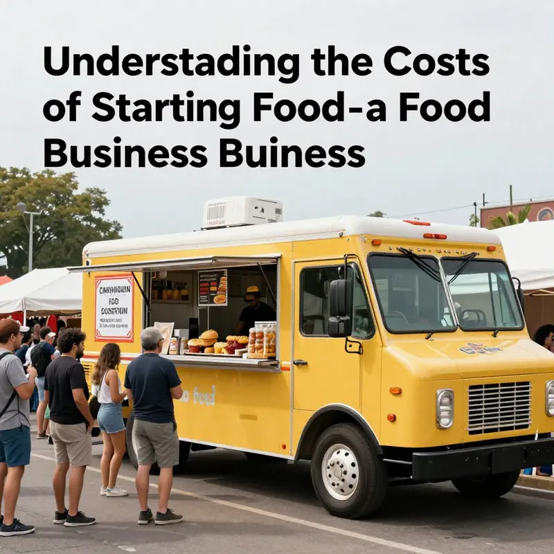 A food truck attracting customers, illustrating the various costs involved in setting up a successful business.