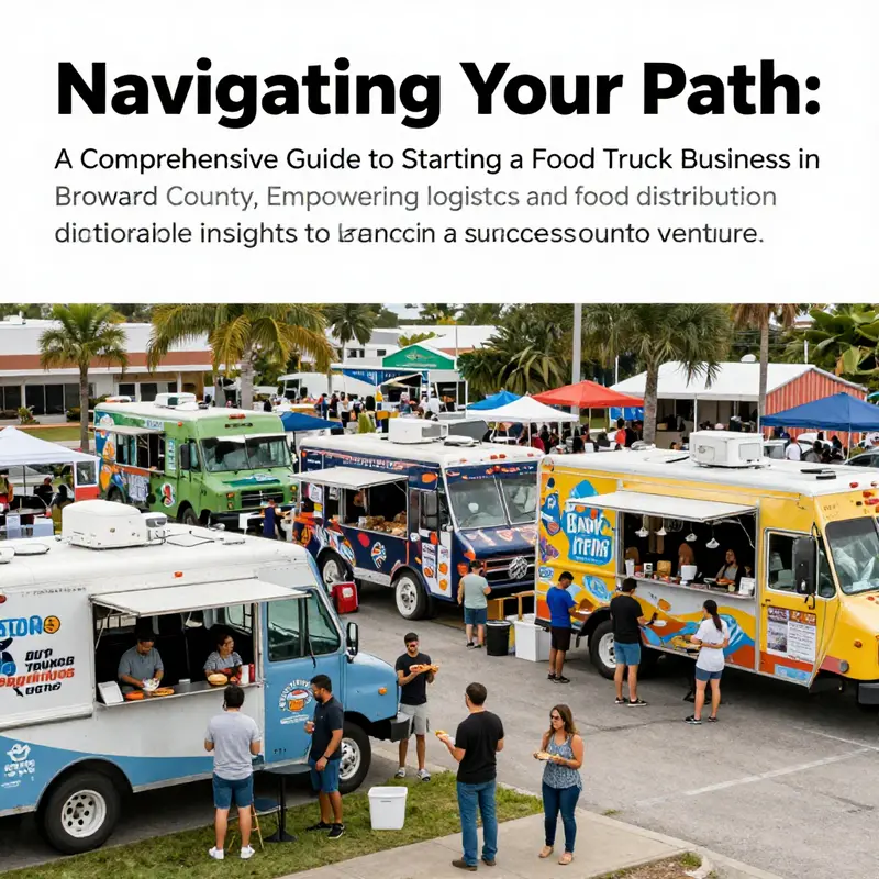Attendees enjoying a food truck festival in Broward County, with various trucks and happy customers surrounding.