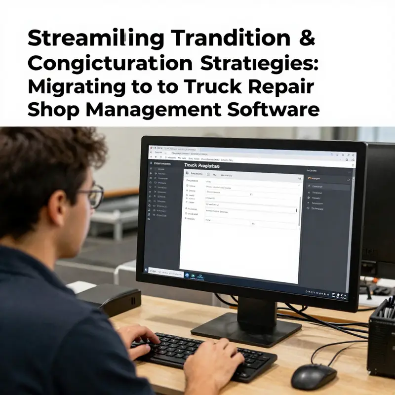 A team collaborates on assessing and planning the migration to new truck repair shop management software.