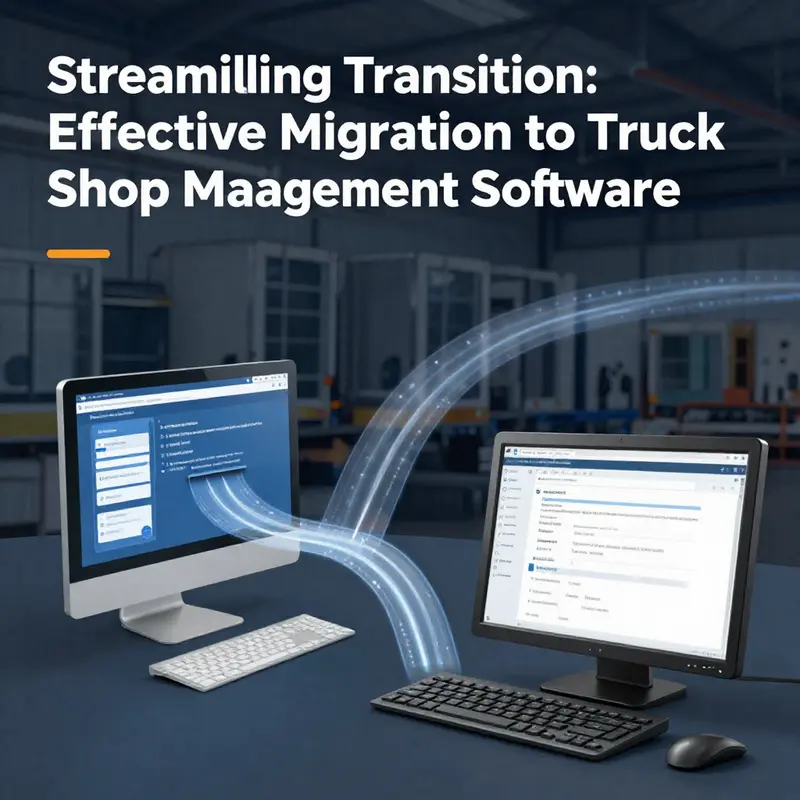 A team collaborates on assessing and planning the migration to new truck repair shop management software.