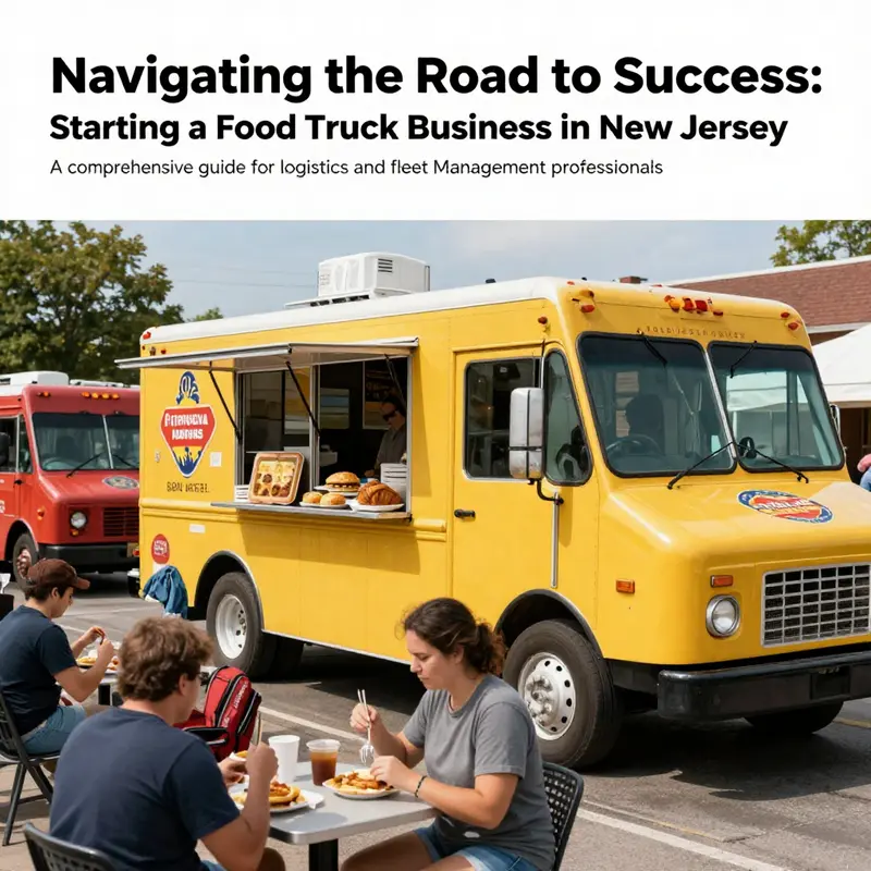 A dynamic image of food trucks in operation, reflecting the diverse offerings and clientele in New Jersey.