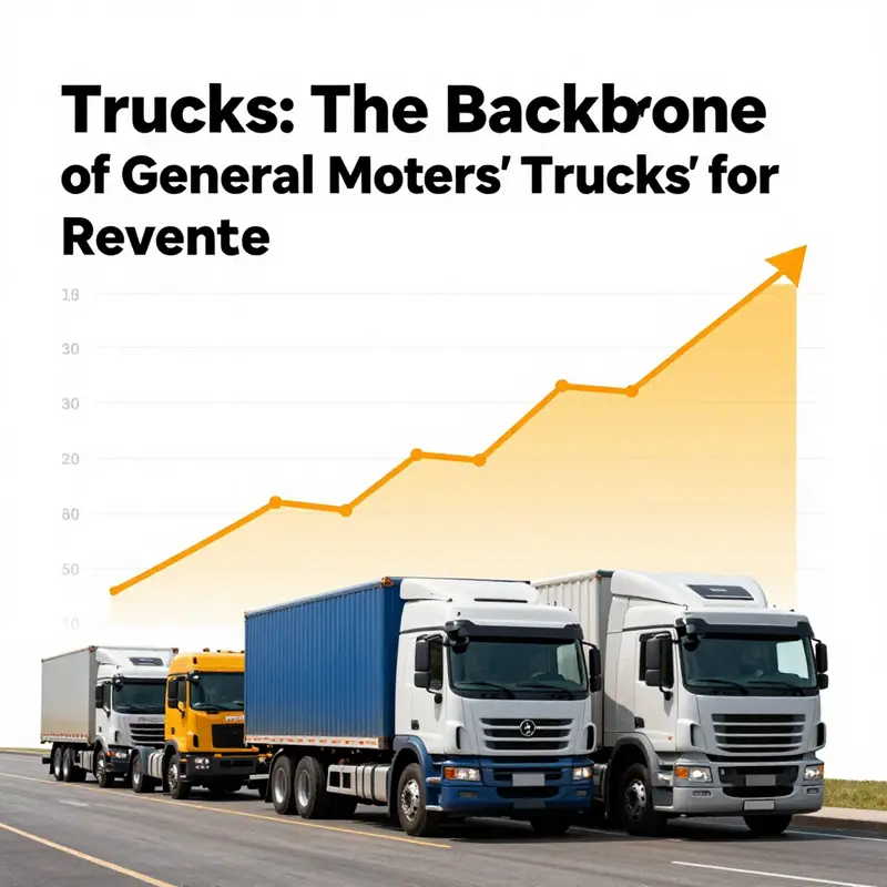 GM dealership featuring a diverse range of trucks, highlighting their role in the company’s revenue.
