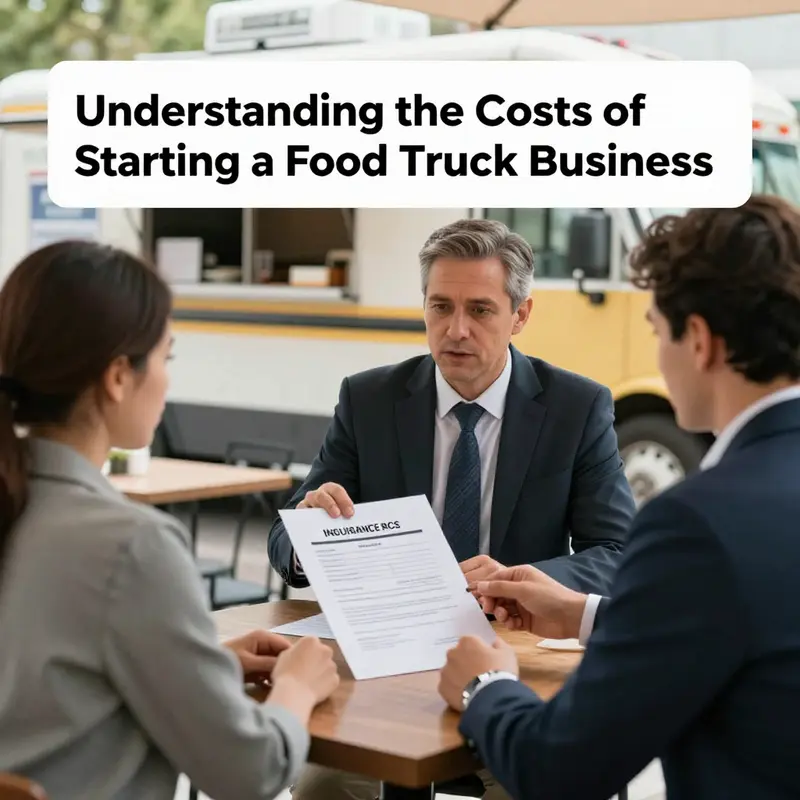 A food truck attracting customers, illustrating the various costs involved in setting up a successful business.
