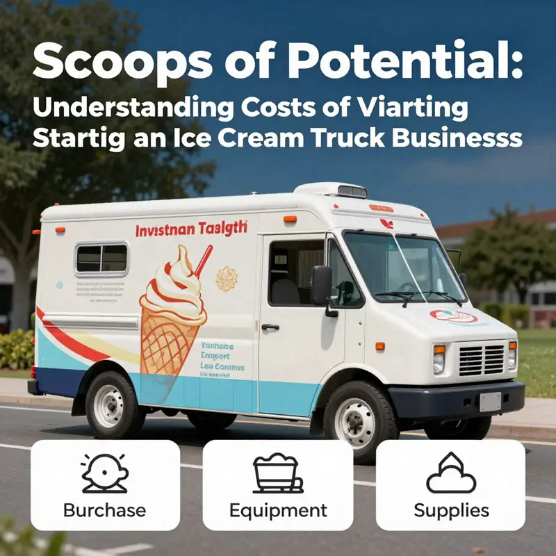 A lively market scene showcasing the appeal and engagement of an ice cream truck in a community setting.