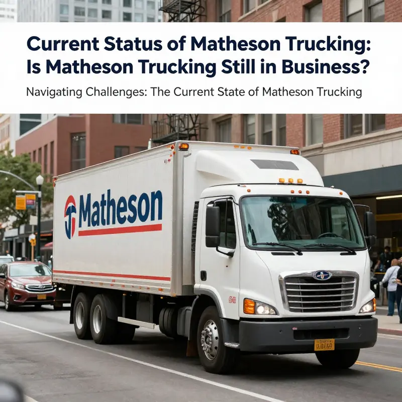 Matheson Trucking truck in urban operation signifying its ongoing business activities.