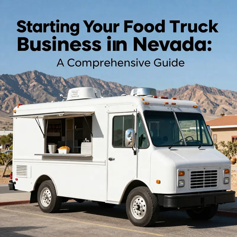 A food truck set against a beautiful Nevada background, representing the entrepreneurial spirit in the food industry.