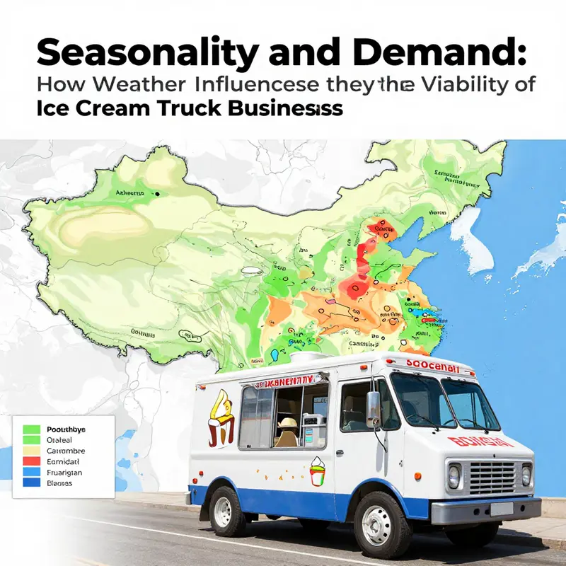 A lively market scene showcasing the appeal and engagement of an ice cream truck in a community setting.